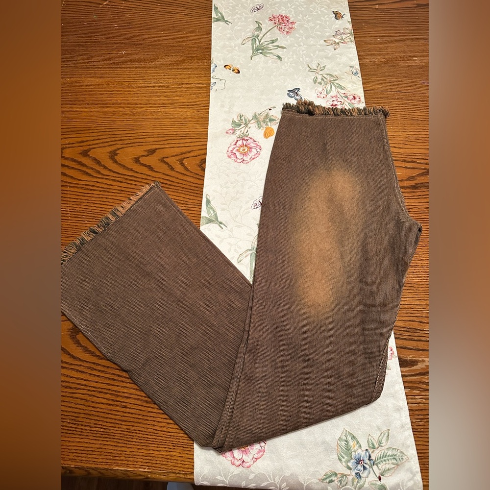 Elegant Brown Wide Leg Women's Pants - Picture 4 of 10